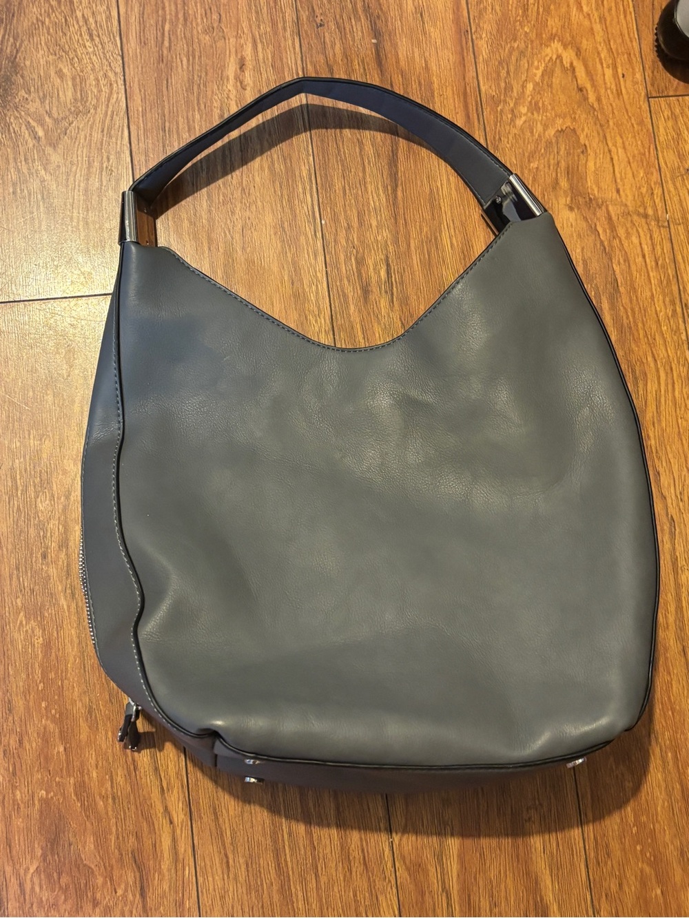 Alfani Gray Leather Hobo Shoulder Bag - Picture 2 of 11